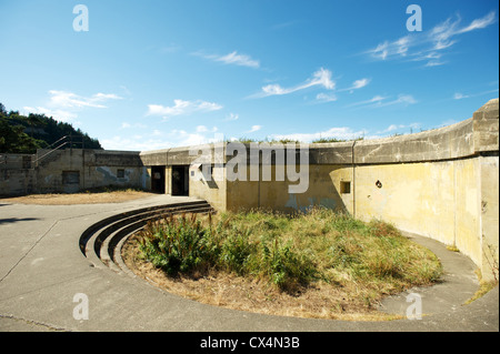 Zinzie Batterie. Ancien poste d'artillerie côtière de la péninsule Olympique, Fort Worden, Washington State, USA Banque D'Images