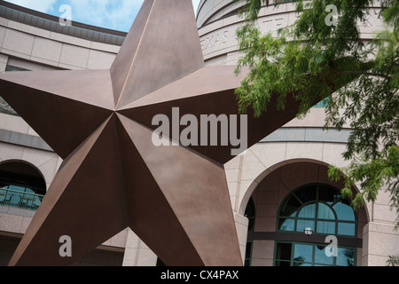 Étoile de bronze à l'histoire de Bob Bullock Texas Museum dans le centre-ville d'Austin, Texas Banque D'Images