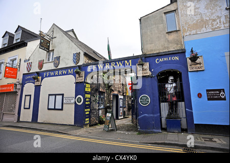 Caerleon porte romaine dans la High Street Banque D'Images