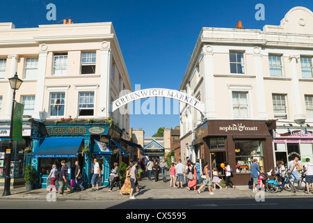 Greenwich Market signe, Londres, Angleterre Banque D'Images