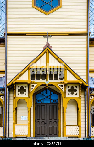 La Norvège, les îles Lofoten. Vågan, Église ou Lofotkatedralen. Banque D'Images