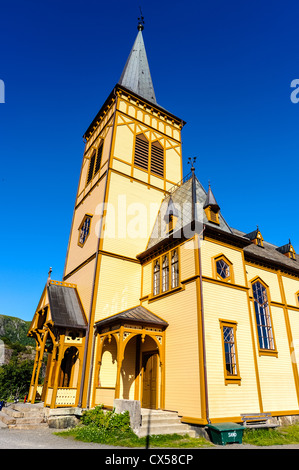 La Norvège, les îles Lofoten. Vågan, Église ou Lofotkatedralen. Banque D'Images