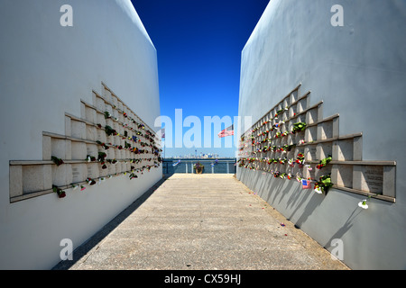 Cartes postales memorial, un mémorial aux victimes du 11 septembre à Staten Island, à New York. Banque D'Images