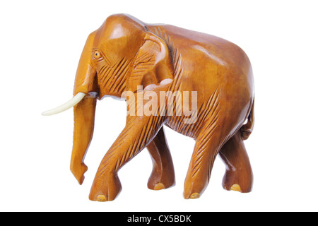 Figurine éléphant en bois Banque D'Images