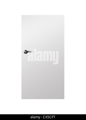 Une porte en bois avec inscription conceptuelle isolated on white Banque D'Images