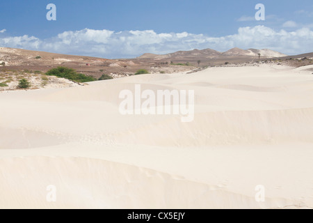 Désert de dunes de sable à Boa Vista, Cap Vert Banque D'Images