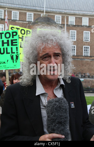 Le guitariste de Queen, Brian May, lance l'équipe 'Blaireau' pour protester contre le gouvernement britannique prévoit d'éliminer les blaireaux pour prévenir la tuberculose Banque D'Images