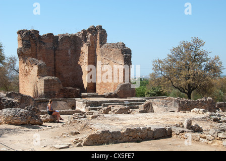 ALGARVE, PORTUGAL. Ruines d'une 1e siècle annonce villa romaine de Milreu complexe près de Faro. 2012. Banque D'Images