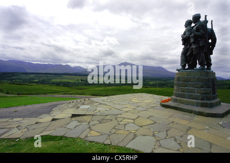 Plus de Monument Commando à Ben Nevis et les montagnes Mamore près de Spean Bridge, l'Écosse . Banque D'Images