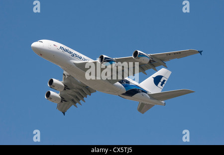 Airbus A380 de Malaysian Airways au Farnborough International Airshow Banque D'Images