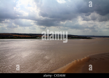 Voir l'estuaire du Humber Bridge plus Banque D'Images