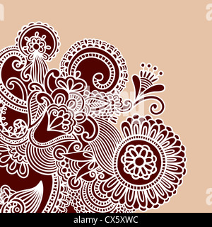 Hand-Drawn Résumé Henna Doodle Illustration Design Element Banque D'Images