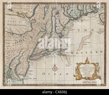 1747 Bowen Plan de New Jersey, New York, New York et la Nouvelle Angleterre Banque D'Images