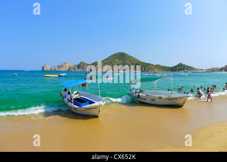 Taxi d'eau, Medano Beach, Cabo San Lucas, Baja, au Mexique Banque D'Images