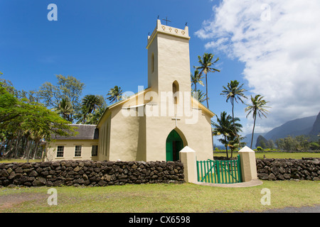 St Philomena, Père Damiens, église, péninsule Kalaupapa Molokai, Hawaï Banque D'Images
