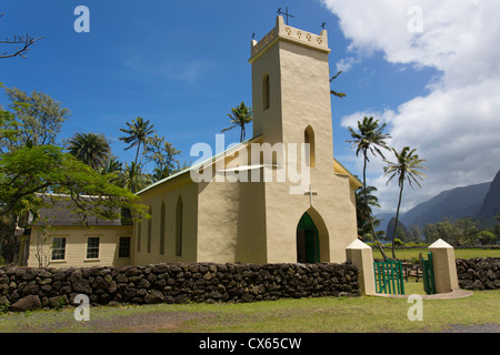 St Philomena, Père Damiens, église, péninsule Kalaupapa Molokai, Hawaï Banque D'Images
