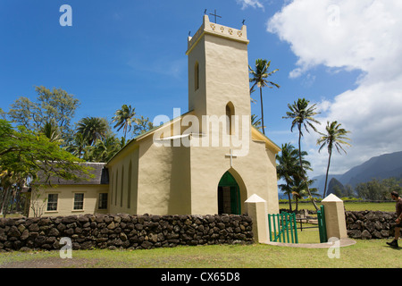 St Philomena, Père Damiens, église, péninsule Kalaupapa Molokai, Hawaï Banque D'Images