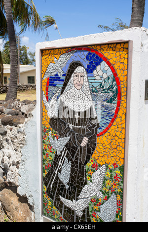 Église Saint François, la ville de Kalaupapa, Péninsule de Kalaupapa, Molokai, Hawaï Banque D'Images