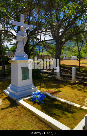 Mère Marianne Cope, tombe, la péninsule de Kalaupapa, Molokai, Hawaï Banque D'Images