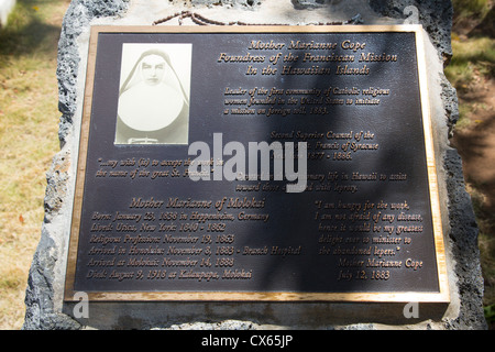 Mère Marianne Cope, tombe, la péninsule de Kalaupapa, Molokai, Hawaï Banque D'Images