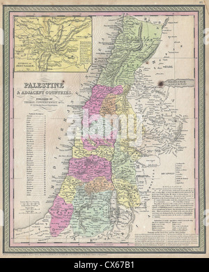 Mitchell 1853 Carte de la Palestine, Israël et la Terre Sainte Banque D'Images