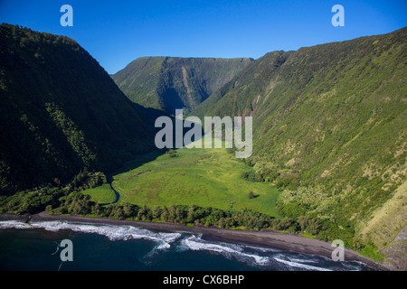 Waimanu Valley, North Kohala, Big Island d'Hawaii Banque D'Images