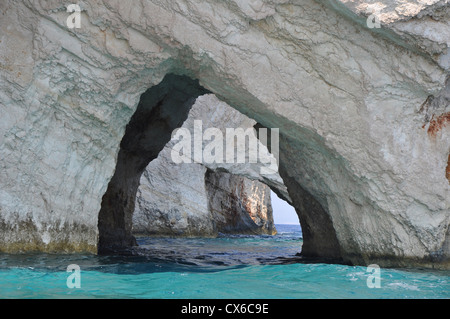 Grottes bleues sur l'île de Zakynthos, Grèce Banque D'Images