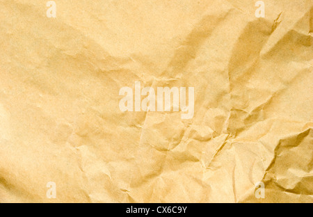 Vieux papier froissé marron. Texture background Banque D'Images