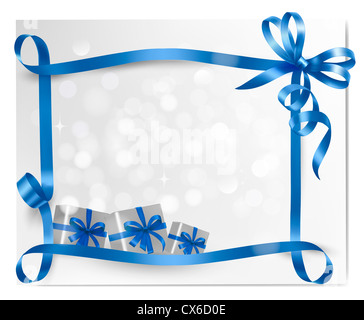 Fond de Noël avec cadeau rouge avec bow boîtes cadeaux. Banque D'Images