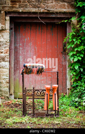 Couverture et bottes de jardin Banque D'Images