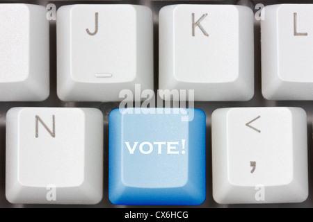 Concept d'élection avec vote vote vote clé montrant ou Banque D'Images