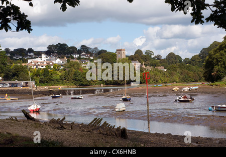 Stoke Gabriel,rivière Dart Creek, South Hams, Devon,rivière Dart estuaire et le paisible mill pond village historique de Stoke Gabriel Banque D'Images