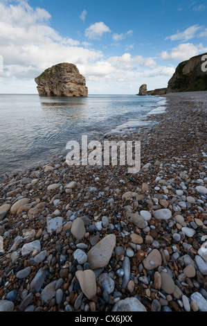 La côte, mer et rochers à Marsden Bay près de Whitburn County Durham, entre les rivières de Tyne et Wear UK Banque D'Images