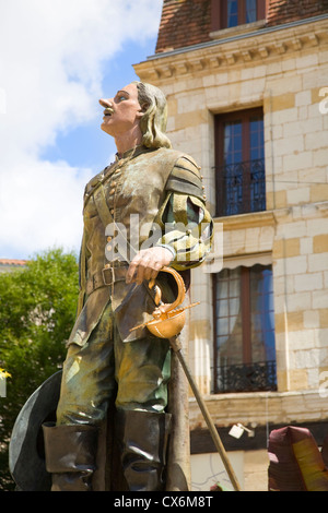 Statue de Cyrano de Bergerac, Bergerac, Dordogne, France Banque D'Images