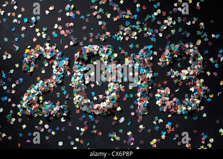 L'année 2013 énoncées avec confetti Banque D'Images