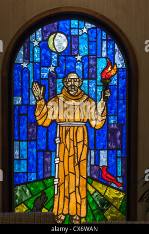 Vitrail dans la Chapelle du Monastère Banque D'Images