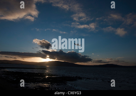 Coucher de soleil sur le lac de Belfast Holywood Banque D'Images