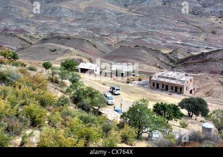 Paysage près de David Gareja, monastère de Kakheti, Géorgie Banque D'Images