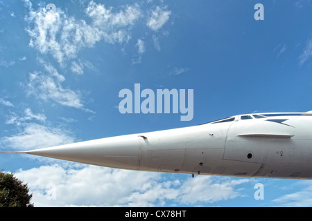 Cône de nez du Concorde G-BBDG à Brooklands Museum et de l'aérodrome, Weybridge, Royaume-Uni Banque D'Images