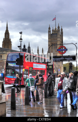 La station Westminster, London, UK Banque D'Images