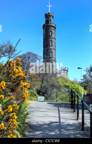 Monument Nelson, Calton Hill, Édimbourg, Écosse, Royaume-Uni Banque D'Images