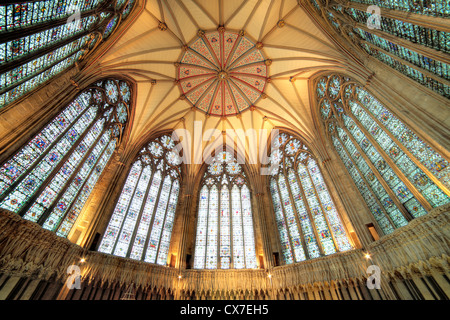 La chapter House, York Minster, York, North Yorkshire, Angleterre, Royaume-Uni Banque D'Images