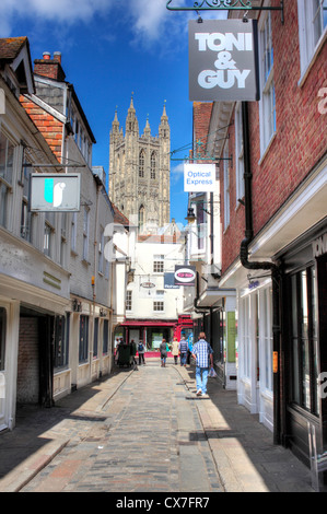 Street dans la vieille ville, Canterbury, Kent, England, UK Banque D'Images