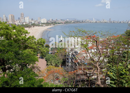 Une vue de la plage de Chowpatty de Malabar Hill Banque D'Images
