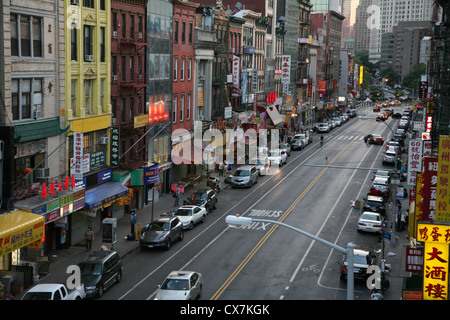 Plan du Pont de Manhattan de Canal Street, à Chinatown Banque D'Images