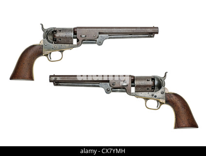 American antique Colt Navy revolver à percussion Banque D'Images