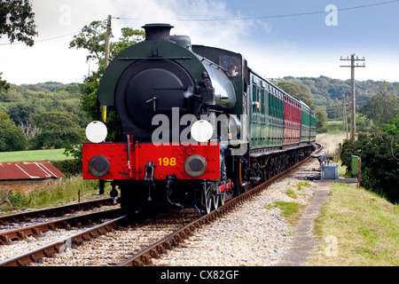 198, WD, moteur de réservoir, Royal Engineer, Steam Railway, Haven Street Wooton Station, Isle of Wight, Angleterre, Royaume-Uni, Banque D'Images