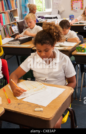 Les enfants de l'école des Bahamas à New Plymouth sur Green Turtle Cay, Bahamas. Banque D'Images