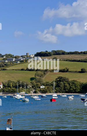 Vue de l'estuaire de kingsbridge à salcombe harbour port et chantiers devon england uk Banque D'Images