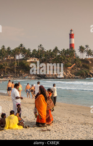 Kovallam beach, phare, l'Inde Kerala Banque D'Images